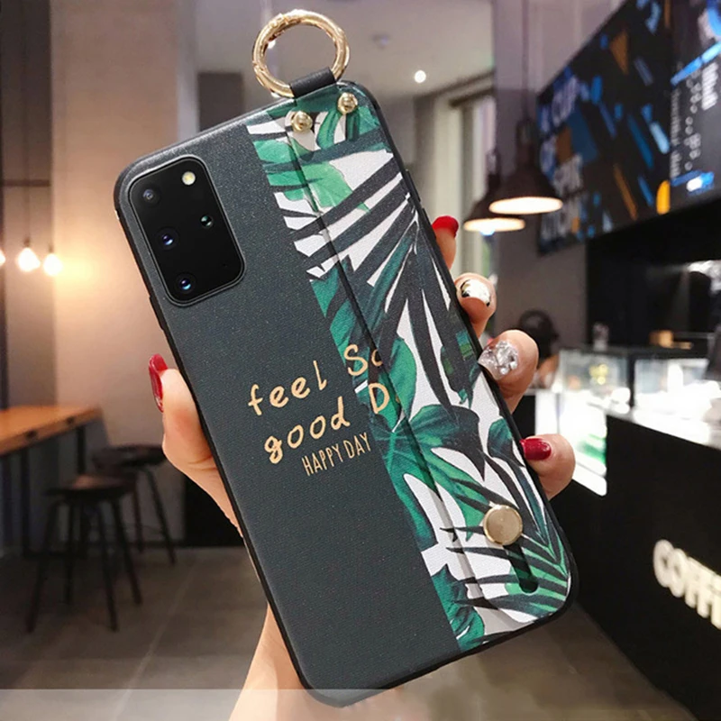 Чехол с ремешком на запястье для Samsung S20 Ультра чехол кольцом-держателем телефона