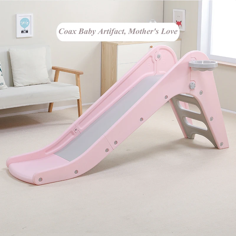 Baby Shining Children's Slide Toys 1-10 Years Old Indoor Slide Lengthen 170CM/67IN Household Toys Basketball Stand Toy