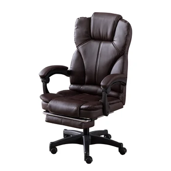 

High Quality Leather Boss Chairs Swivel Gaming Chairs with Footrest Ergonomic Computer Chair Internet Office Furniture