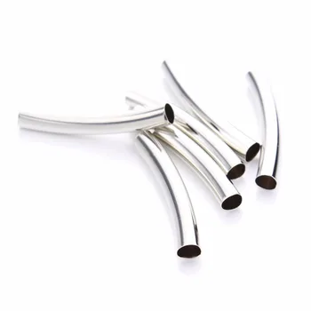 

Ciseng 35pcs/lot 35mm Length Silver Color Curved Tube Spacer Beads Connectors Beads For DIY Bracelet Necklace Jewelry Material