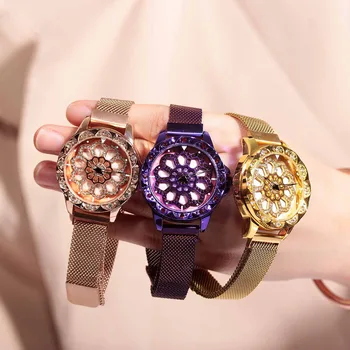 

Hot Watch Ladies Luxury Woman Stainless Steel Watches Diamond Mesh Strap Ladies Waterproof Watches relogio feminino часы женские