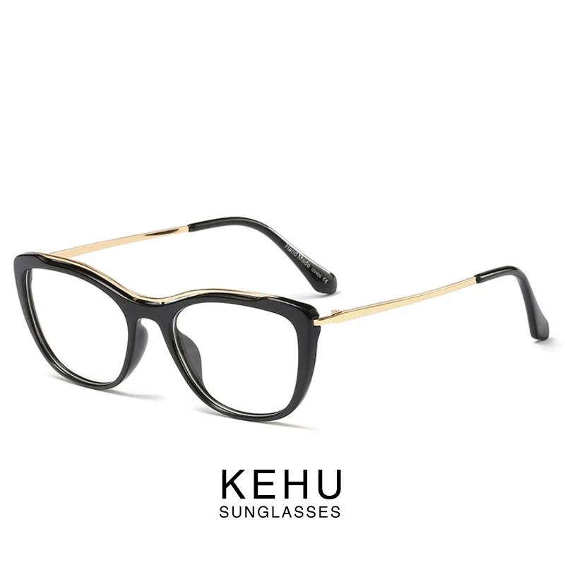 KEHU summer New Style Cat Eye Glasses Women Brand Ultralight Fashion Non-Optical Eyeglass Frame UV400 Lens Goggles KE39