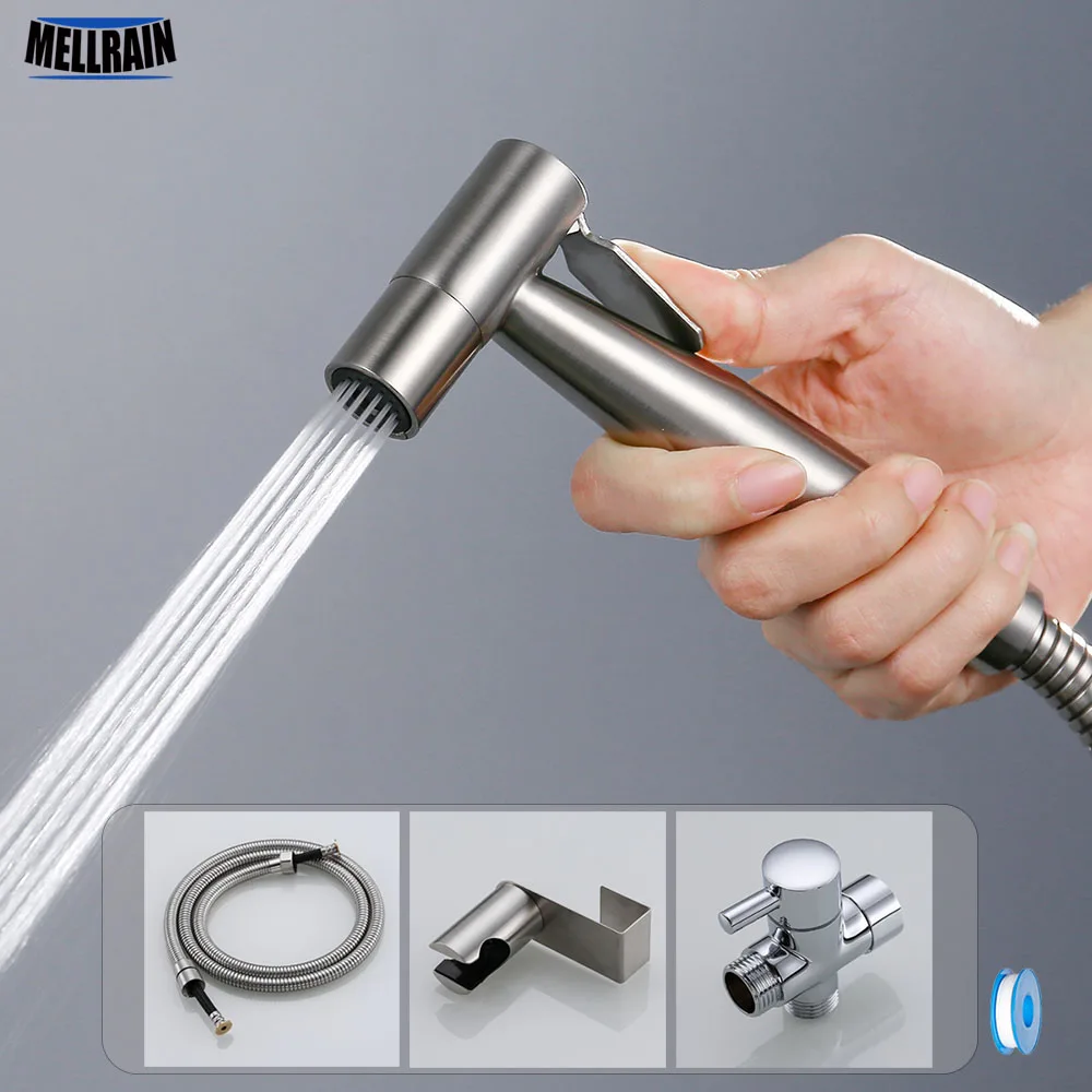 XJTNLB Handheld bidet sproeier kit wit toilet douche spray kit wandmontage koud water kraan 2 modi bidet douchekop en slang, A