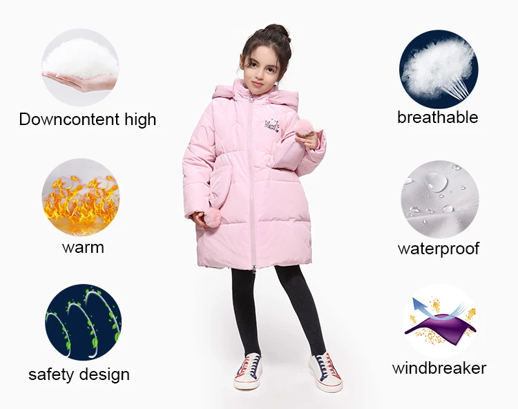 Bilemi модные теплые дизайнерские тяжелые длинные лучшие детские подростковые зимние пальто