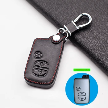 

Genuine leather car key case cover For Toyota Land Cruiser Prado 150 Camry Prius Crown For Subaru 3 Button Smart Car Key Shell