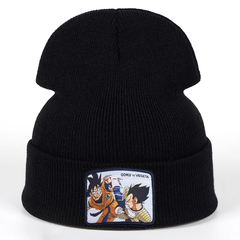 Новинка, Шапка-бини Dragon Ball с вышивкой Goku VEGETA MAJIN BUU для мужчин и женщин, вязанные шапочки Skullies, теплая зимняя Лыжная шапка унисекс