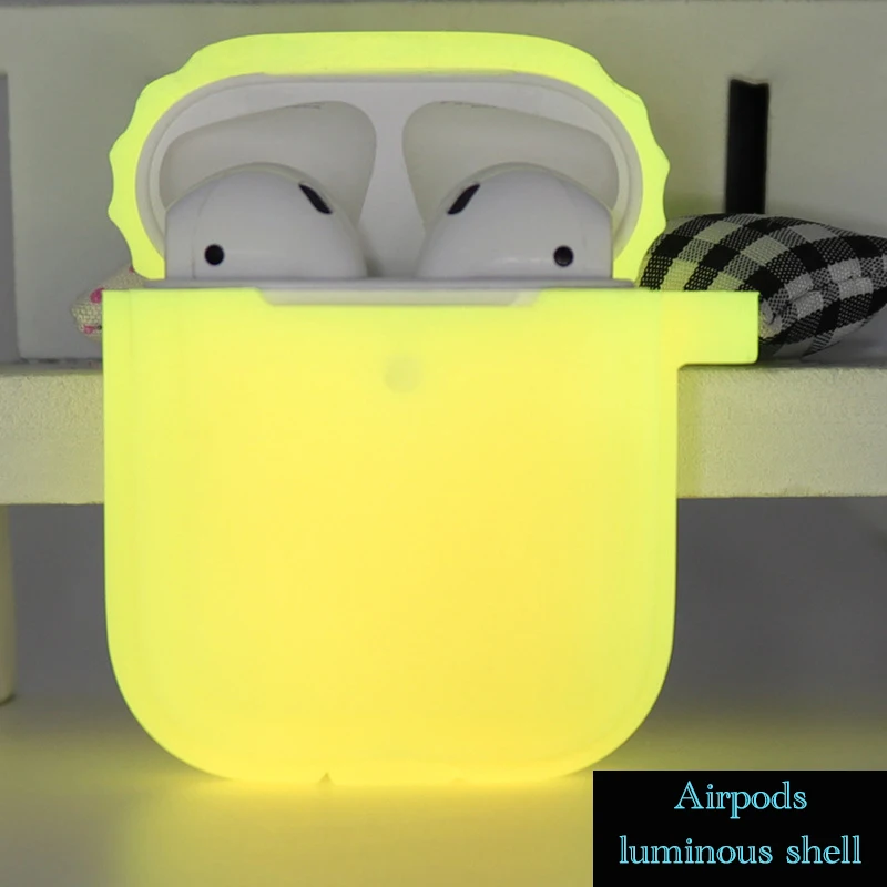 

Luminous Solid color Airpods Case for Apple Bluetooth Headset 1/2 Charging box New Skin Accessories Anti-Fall Dust