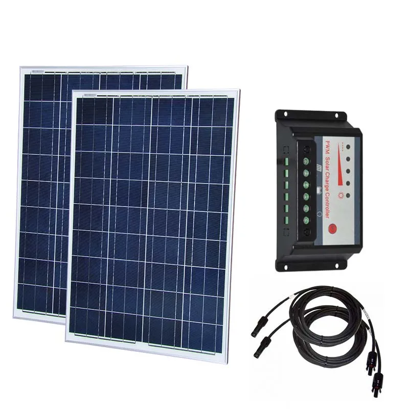 Solar Kit 100w 200w 300w 400W For Home Solar Panel 100w 12v Solar Battery Controller 12v/24v 30A Cable Caravan Camping Car Rv Solar Kit 100w 200w 300w 400W For Home Solar Panel 100w 12v Solar Battery Controller 12v/24v 30A Cable Caravan Camping Car Rv