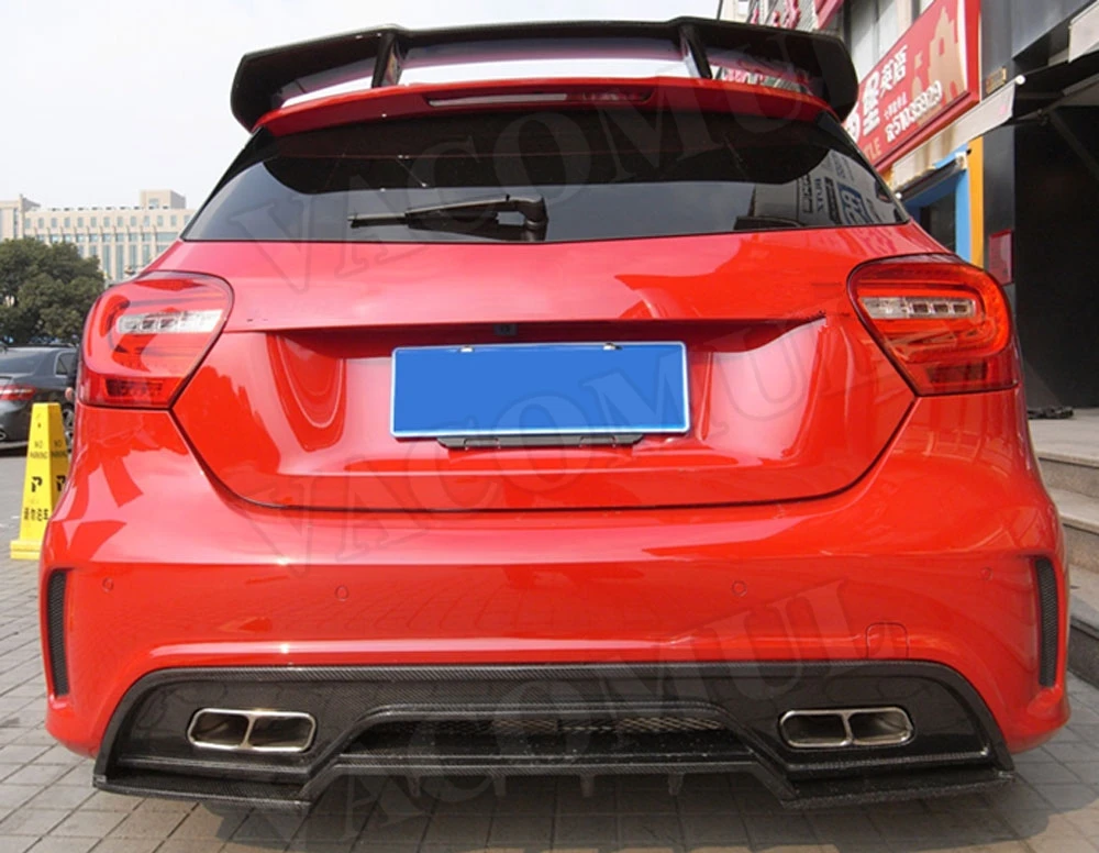 Задний диффузор из углеродного волокна для Mercedes Benz A Class W176 A250 A260 A45 AMG 2013- R style бампер для губ