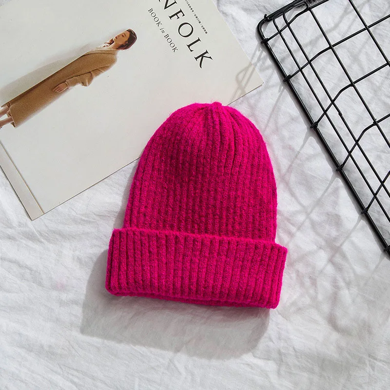 2 PCS COLOR 6 2 шт., зимние шапки для женщин и мужчин, вязаные однотонные шапки унисекс для девочек, осенняя женская шапка, теплая шапка, Женская Повседневная шапка - Цвет: 2 PCS COLOR 6