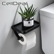 Bathroom Accessories Storage Rack Drilling Paper With Phone Stand Organizer Toilet Holder Space Aluminum Material Drilling
