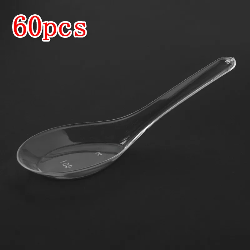 B 60pcs Суэф 30/50/100 шт Пластик ложка набор одноразовых ложек мороженого сервировка десерта инструмент вечерние кухонная чайная ложка аксессуары@ 3 - Цвет: B 60pcs