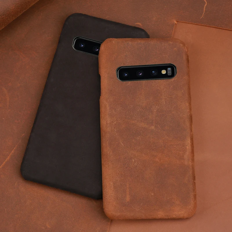 Чехол для мобильного телефона Samsung s10 lite a10 a80 s4 s5 note 4 5 7 a3 a5 a6 a7 a8 2016 a9 2017 Crazy horse кожа j3