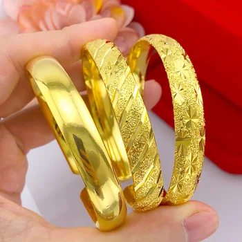 

Fashion 14k Gold Bracelet for Women Wedding Engagement Jewelry 10n Open Bangles Women Gold Starry Glossy Meteor Shower Bracelet