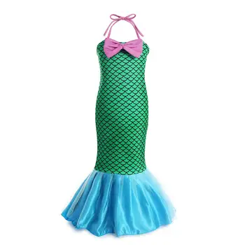 

Girls Ariel Little Mermaid Dress Up Halloween Party Cosplay Costume Cute Kids Girls Clothes for Birthday Mermaid Fancy Dress Up