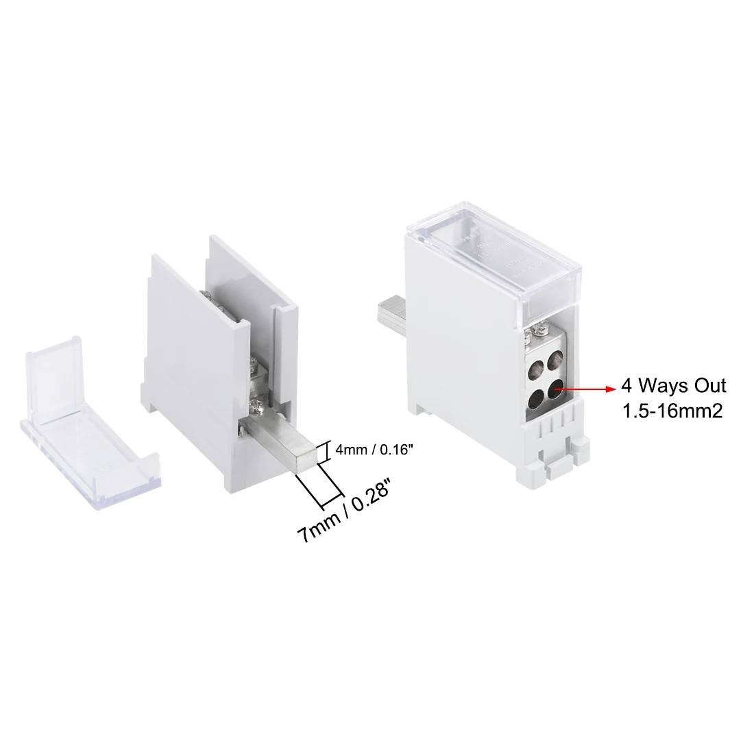 Uxcell 1 вход 2/3/4/6 выходному проводу клеммной колодки Блоки DIN Rail распределительный блок для автоматического выключателя и двигатели ворота