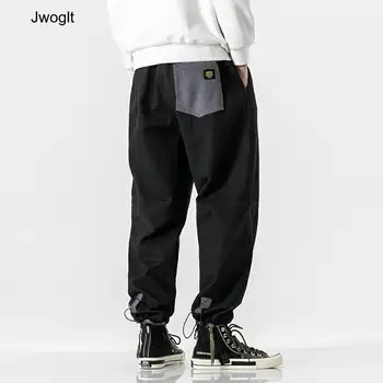 

Autumn New Men Hip Hop Harem Joggers Pants Drawstring Waist Beam feet Trousers Mens Joggers Cotton Black Pants 4XL 5XL