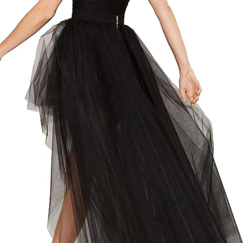 Сексуальная Тюлевая юбка русалки для леди, Офисная праздничная одежда, модные плиссированные черные юбки размера плюс XXXL, уличная одежда, весенние Акции