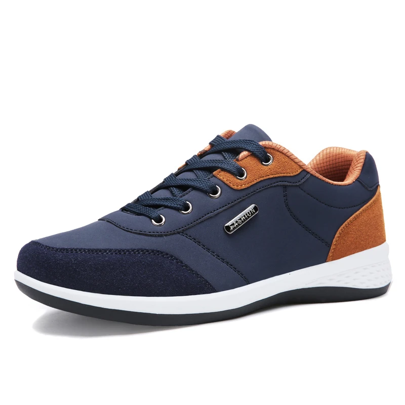 Мужская обувь для бега; Легкая удобная спортивная обувь; водонепроницаемые кроссовки из искусственной кожи для бега; модная повседневная обувь со шнуровкой - Цвет: 603 Blue