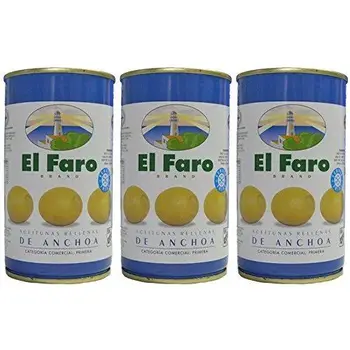 

El Faro - Aceitunas Rellenas de Anchoa 150 gr. - [Pack 3]