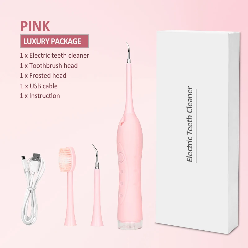 Pink Luxury Version Профессиональная звуковая зубная щетка акустическая волна электрическая зубная щетка для удаления зубов для взрослых ультра звуковая зубная нить для домашнего использования - Цвет: Pink Luxury Version