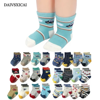 

Daivsxicai Winter Socks Baby Stripe Warm Cotton Socks For Children Comfortable Breathable Kids Tube Socks 6pairs/lot