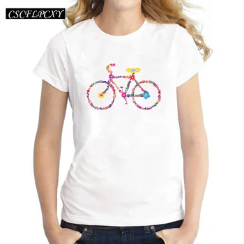 

Hot Sale Retro Flowers Peace Sign Women's Printed T shirt Colorful Butterfly Creative Girl Tops Splatoon Puff Tee