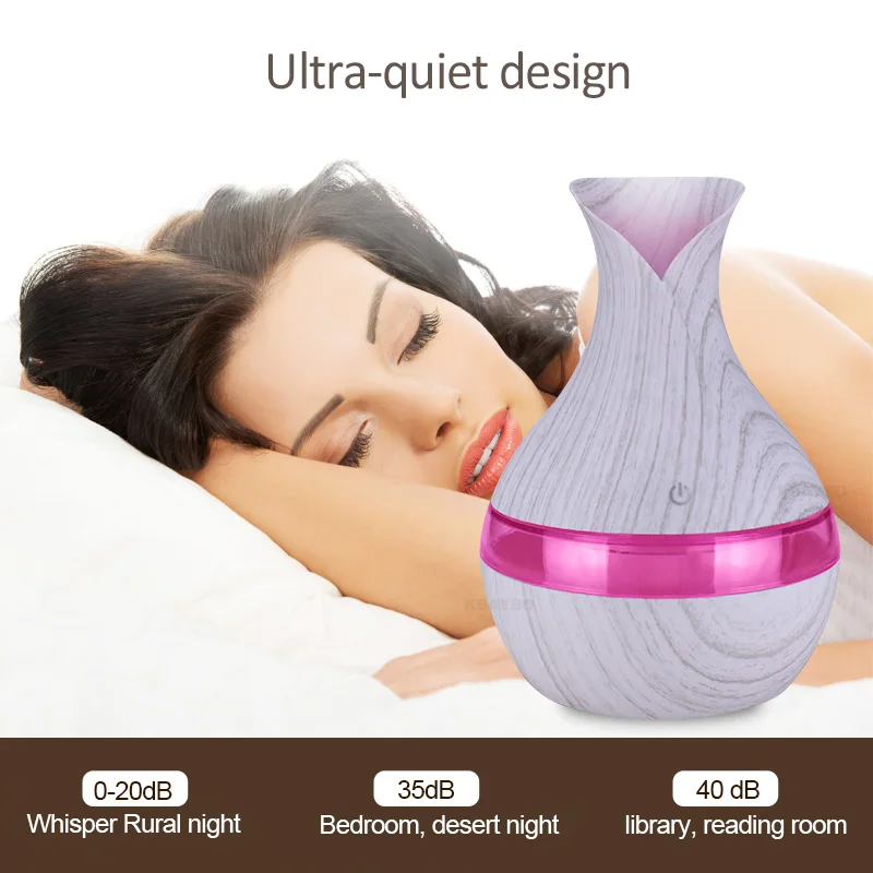 Tanie KBAYBO gospodarstwa domowego Mini olejku aromaterapeutycznego dyfuzor opryskiwacz elektryczny 300ML Cool Mist nawilżacz powietrza z 7 kolorów LED Light