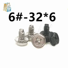Fio dentes 6 #-32*6 fora do computador pc, ventilador de refrigeração, sem ferramentas, 20/50 peças parafuso de ajuste de polegar, parafuso