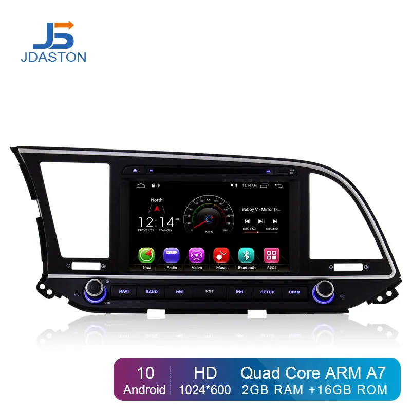 JDASTON Android 10,0 автомобильный dvd-плеер для hyundai ELANTRA wifi gps навигация 2 Din автомагнитола стерео Мультимедиа RDS карта