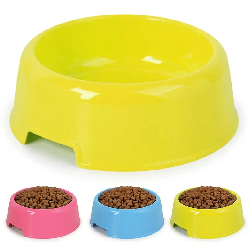 1Pc High Quality Solid Color Pet Bowls Candy-Colored Lightweight Plastic Single Bowl Small Dog Cat Pet Bowl Pet Feeding Supplies