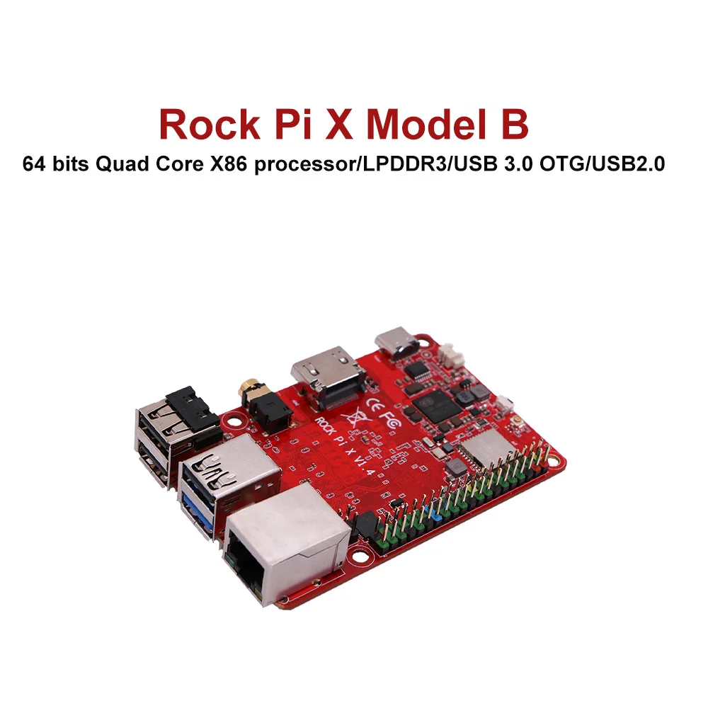 Rock Pi X Model B Win10 Intel Atom X5z8350 Single Board Computer Sbc