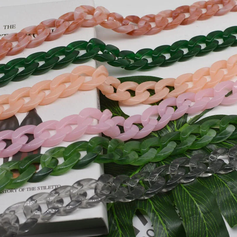 Cadena de resina acrílica para bolsos, accesorios para bolsos, cinturón de plástico para mujer