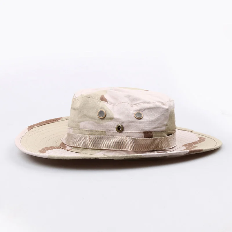 Утолщенная Военная камуфляжная шапка BOONIE, высокое качество, армейская тактическая Кепка, Охотничья походная альпинистская шляпа Мультикам, 20 цветов HY056 - Цвет: Tri Color Desert