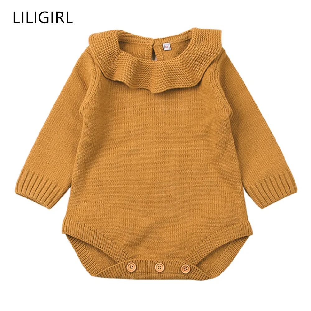 LILIGIRL/Зимние Повседневные свитера для маленьких девочек; однотонные цветные наряды для новорожденных; теплый вязаный шерстяной свитер с длинными рукавами