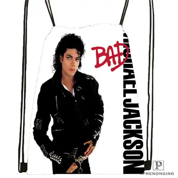 Пользовательские Майкл-Джексон походная сумка на шнурке милый рюкзак для детей(черная спинка) 31x40 см#180611-03-111