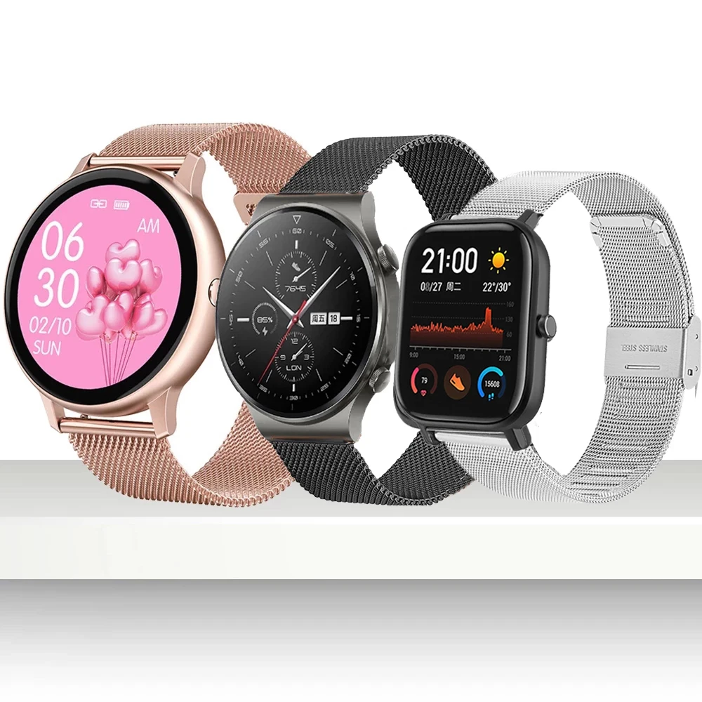 Cinturino Sportivo In Acciaio Inossidabile Per Huawei Watch Gt2 Pro Cinturino Per Huami Amazfit Bip/U Bip S Amazfit Active 2 Smart Watch