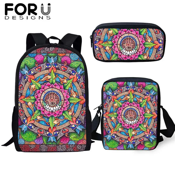 FORUDESIGNS/3 шт./компл. школьный рюкзак для девочек с кулоном в форме руки "Хамса рюкзак Подростковая Студенческая глаз Фатимы", рюкзак для путешествий хранение канцелярских принадлежностей - Цвет: CDGX804CEK