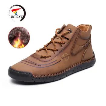 

Men's Winter Boots Plush Warm Men's Snow Boots British Style Men's Boots Outdoor Cold Protection Men Ankle Boots Botas Hombre 48