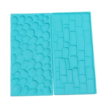 

2PCs/ Set Texture Silicone Mold Tree Bark Brick Wall Embossing Silicone Mat Fondant Cake Decorating Tools Bakeware Free Shipping