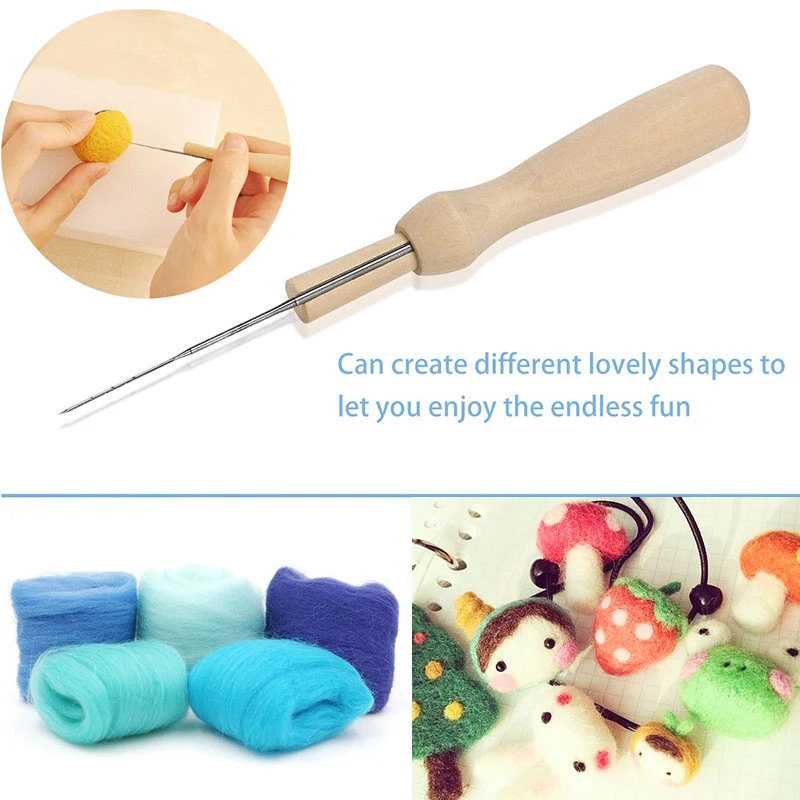 MIUSIE Multicolor Needle Felting Kit Wool Felting Tools Handmade Felt Needle  Set Pack Felting Fabric Materials Accessories