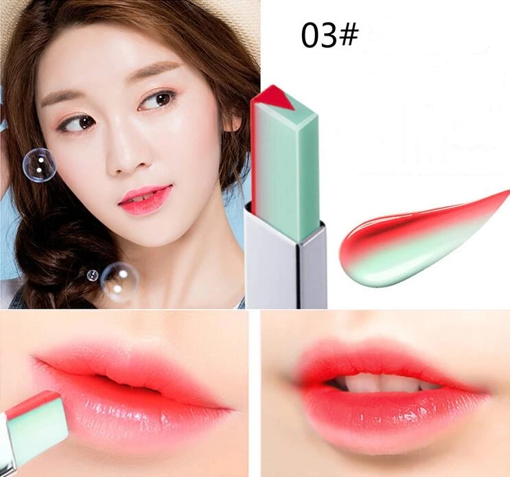 New 8 Color lips Lipstick V Cutting Two Tone Tint Silky Moisturzing Nourishing Lipsticks Easy to Wear Makeup maquiagem