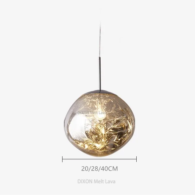 Стеклянная DIXON Melt Lava необычная люстра, Подвесная лампа E27, креативная Люстра для спальни, Подвесная лампа, светодиодные лампы, светодиодная лампа - Цвет абажура: Silver