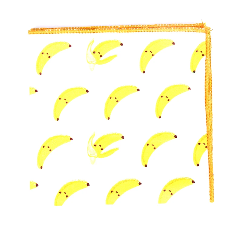 Детский шейный платочек, винтажные хлопчатобумажные носовые платки, мужские карманные квадратные Детские банановые оранжевые груши, фрукты, носовые платки с принтом