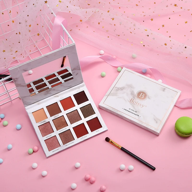 12-color marble Flash Eye Shadow Palette водонепроницаемый противообрастающий стойкий легко окрашивающий матовый глаз диск для теней MKXJ