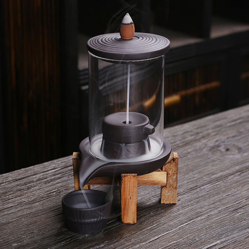 

Handmade Ceramic Incense Burner Smoke Waterfall Backflow Incense Burner Living Room Decor Incense Holder Feng Shui Decoration