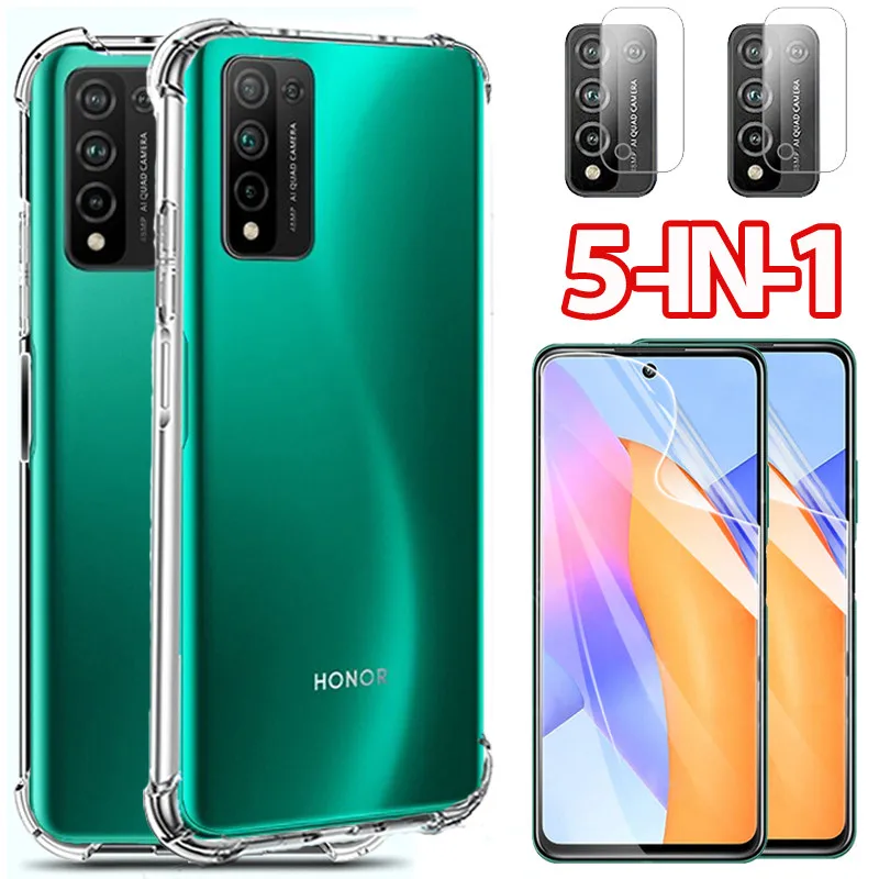 Protetor, szklo, filme + caso huawei honor 10x lite à prova de choque caso para honra 10xx lite armadura pára-choques telefone capa honra 10x lite
