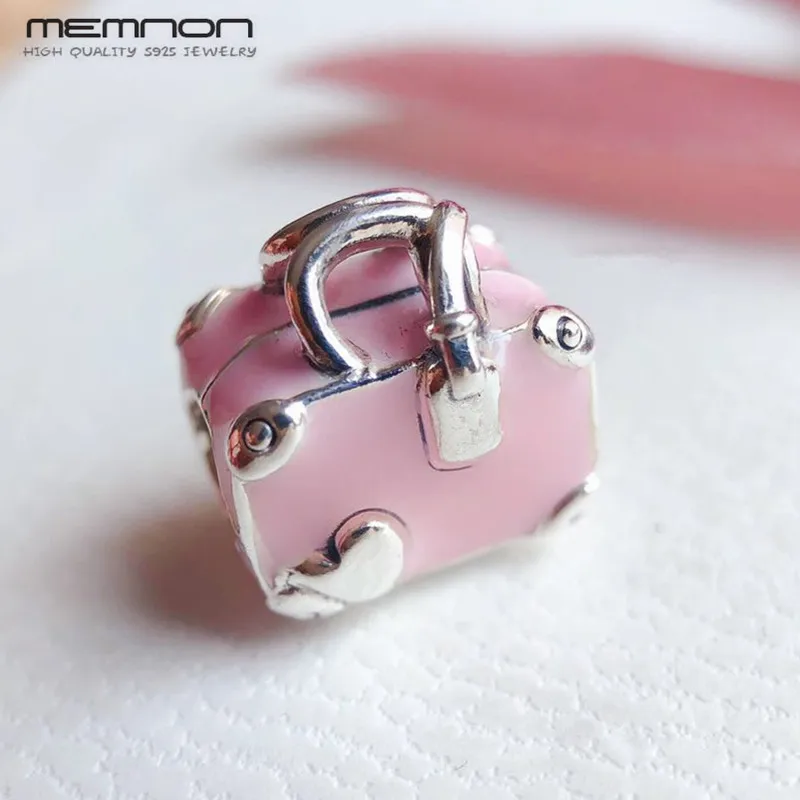 New Summer High Quality Original 925 Sterling Silver Suitcase Charms Enamel Beads Fit Bracelet Bead DIY for Girls Ladies Jewelry