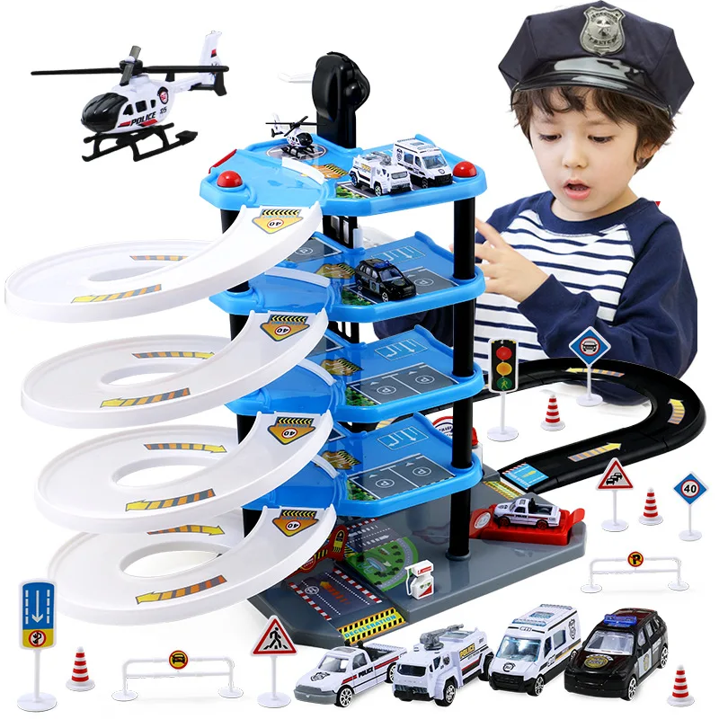

Children New Style Multilayer Parking Lot Toy Model Boy Gift Alloy Toy Car Camera Track Model Car Toy