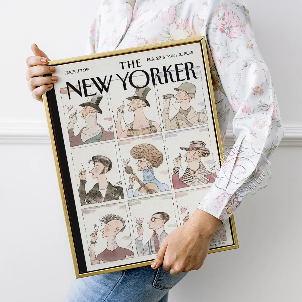 

Comical Art Prints Poster, Figure Humor Wall Art Decor, Retro Funny New York Poster, Bar Pub Club Wall Stickers, Vintage Art